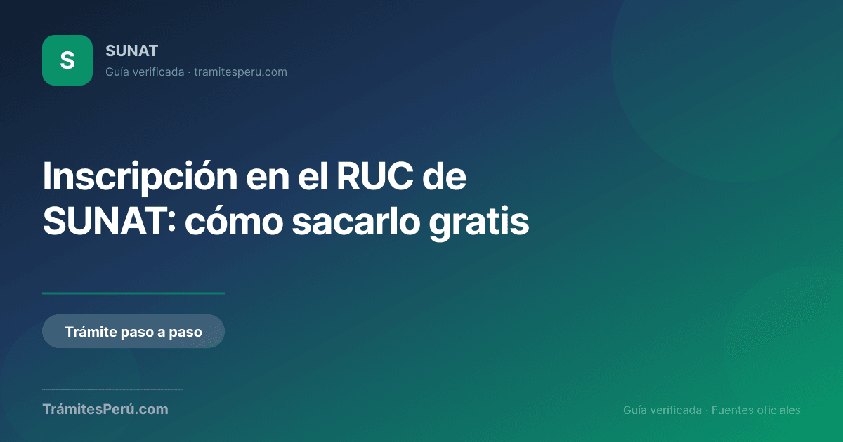 Busport Ruc Inscripción al RUC persona natural: gratis | Trámites Perú